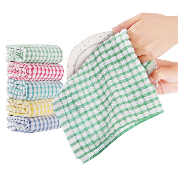Worallymy 5 uds. Paños de cocina superabsorbentes paños de cocina de algodón trapos antiadherentes de secado rápido 38x69cm Worallymy JD735808211