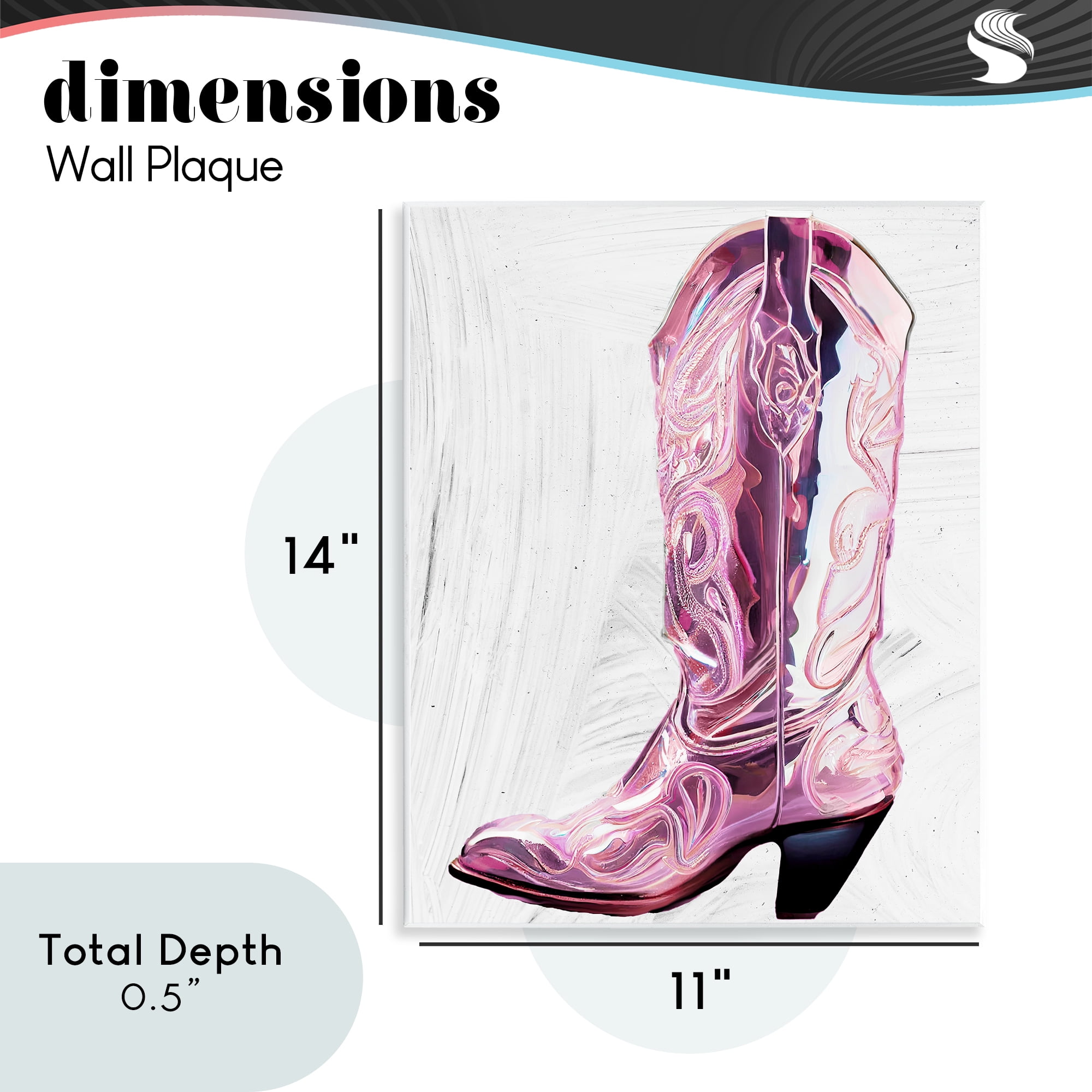 Cowgirl Cinderella's Boot Wall Plaque Art, design by Sasha
