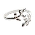 thumbnail image 1 of 2x Anneau Ouvert Réglable Style Feuille de Laurier en Alliage pour Femme Noël Argent, 1 of 5