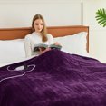thumbnail image 6 of PMONPA Electric Heated Blanket, Flannel & Sherpa Heating Blanket for Adult, Fast-Heating with 10 Heat Levels 5 Time Settings (51"x61", Purple), 6 of 6