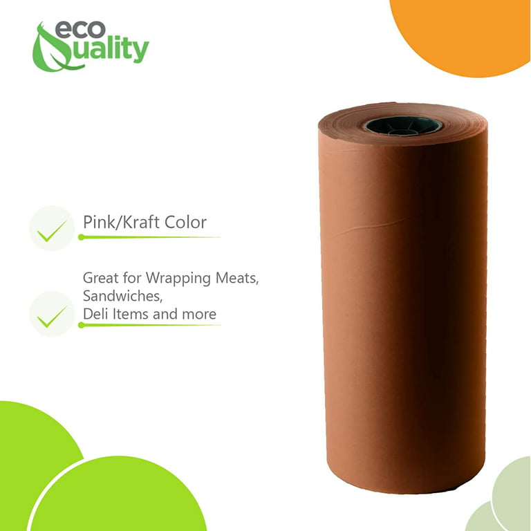 Pink Butcher Paper Roll - Case Pack of 12 Rolls - 18 inch x 175 Feet (2100 inch) - Food Grade Peach Wrapping Paper for Smoking Meat of All Varieties
