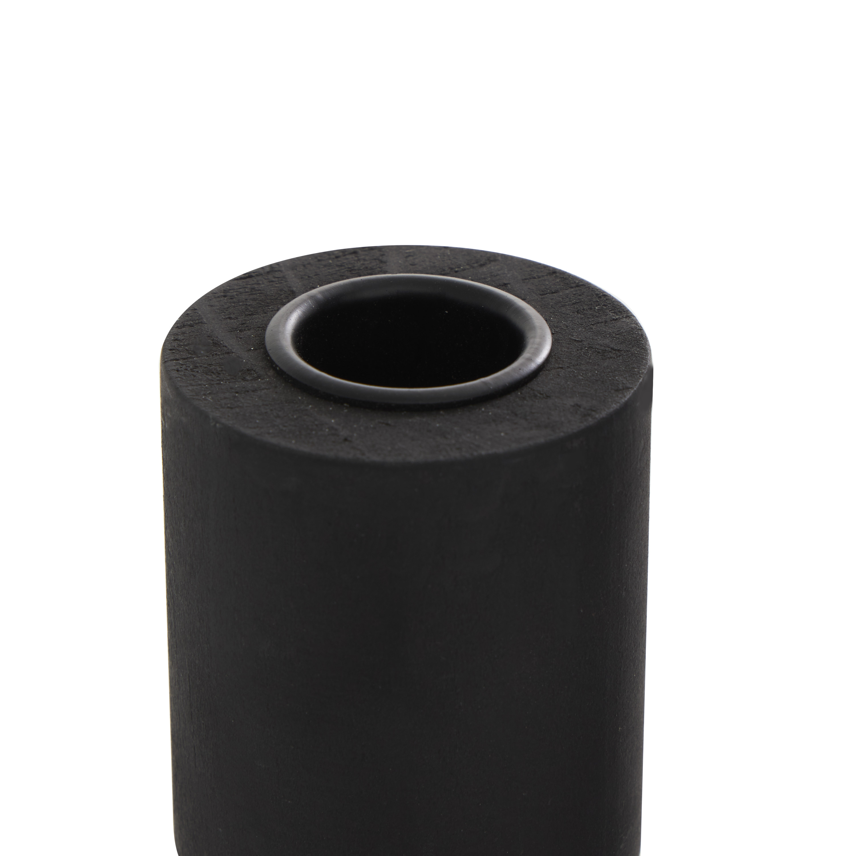 DecMode 2 Candle Black Wood Minimalistic Tapered Candle Holder, Set of 2
