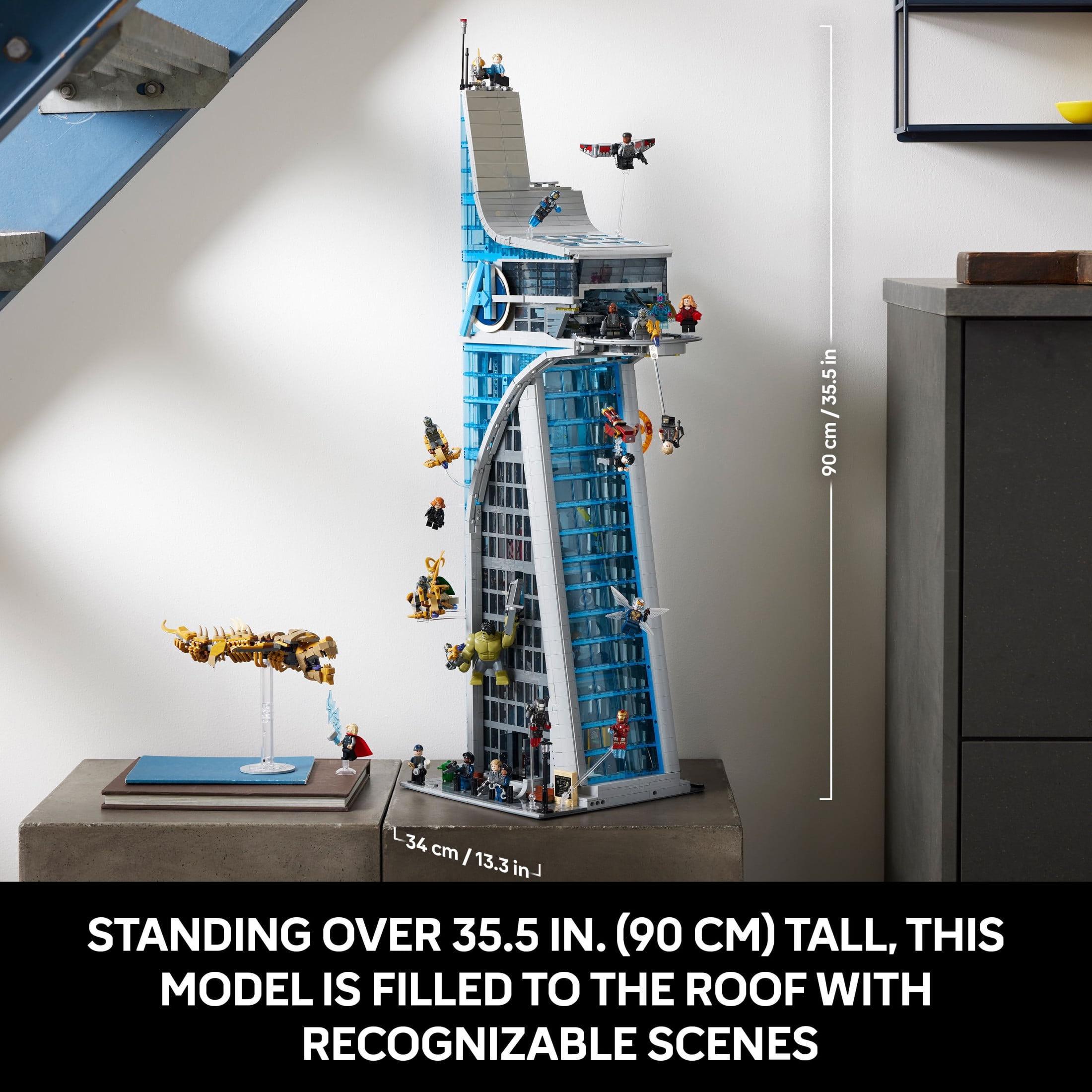 LEGO Marvel Avengers Tower Building Kit, Detailed Recreation of the Iconic HQ Featuring Classic Movie Scenes, 31 Figures and Accessories, Gift for Marvel Fans and Model-Makers, 76269