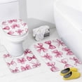 thumbnail image 4 of Cute Pink Bows 4 Piece Shower Curtain Sets with Non-Slip Rugs Toilet Lid Cover And Bath Mat Pink Bow Coquette Waterproof Personality Pattern Bath Curtains for Bathroom Decor, 4 of 8
