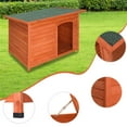 thumbnail image 3 of Pefilos 45" Wood Dog Houses for Large Dogs Outdoor Weatherproof Pet Cat House, Green Sloping Roof Dog Kennel, Orange, 3 of 7