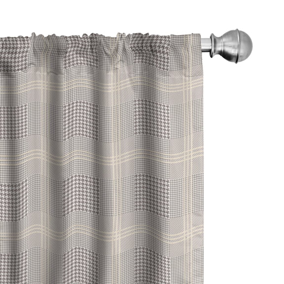 Ambesonne Beige Tan Curtains, Wales Scottish Abstract, Pair of 28"x63", Warm Taupe Champagne