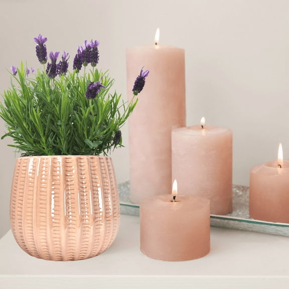 Admired by Nature ABN5E208-PCH-PNK 5.5' Ceramic Flower Planter, Ceramic Pot Planter, Plant Home Dcor, Peach Pink