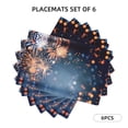thumbnail image 3 of Placemats Set of 6, Gold And Blue Fireworks Place mats for Dining Table Indoor/Outdoor, Cute Heat Resistant Washable Table Mats(18" x 12"), 3 of 8