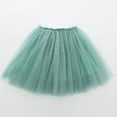 thumbnail image 5 of CUZIBR Kids Girls Dance Tutu Skirt Sequins Layered Short High Waist Embroidery Ballet Skirts Daily Casual Stylish Carnival Party Dancewear,Green,5-6 Years, 5 of 7