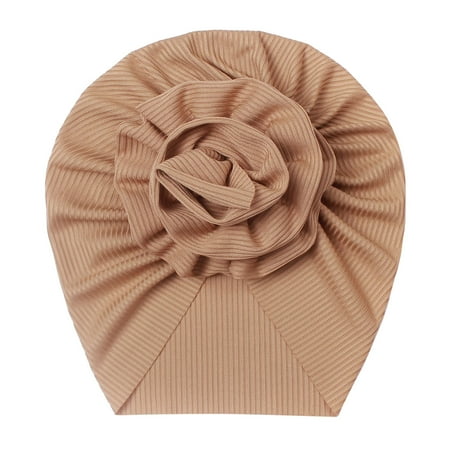 

Baby Flower Hat Toddler Baby Boys Girls Cap Beaniess Solid Ribbed Knotted Elastics Turban Hat