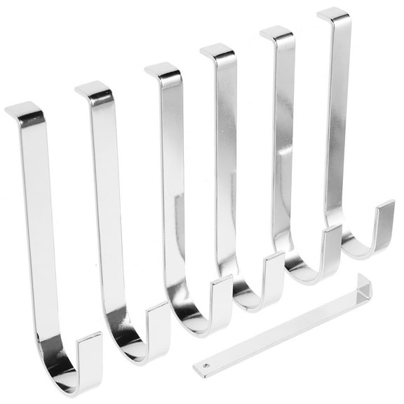 OUNONA Stainless Steel Wood Siding Hooks Set with , No Hole Needed, Finish, 6 Hooks for Easy Hanging