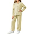 thumbnail image 3 of Lovzfmll Loungewear Set for Boys & Girls, Plaid Fleece Top & Pants, Cozy Home Wear for Little Girls, 7-8 Years, 3 of 7