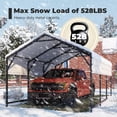 thumbnail image 4 of Quictent 10x15 ft Metal Roof Carport Kits Hard Top Garage Heavy Duty Steel Car Canopy, Black&White, 4 of 8