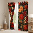 thumbnail image 3 of jejeloiu Country Flowers Curtains Pack of 2 (42x84 Each),Botanical Plants Theme Curtains Blackout,Red Green Bedroom Curtains For Girls,Ultra Soft Home Decor, 3 of 6