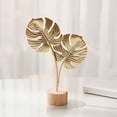 thumbnail image 3 of DAMAI Luxury Nordic Metal Ginkgo & Palm Leaf Sculptures, Leaves Ornaments Modern Creative Home Décor Accents Statue for Office, Room, Bookshelf, Home Decor, 3 of 6