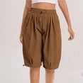 thumbnail image 5 of Taqqpue Womens Bermada Shorts Straight Wide Leg Shorts Ladies' Summer Casual Solid Color Five Quarter Belt Pocket Plus Size Shorts for Women, 5 of 9