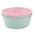 thumbnail image 3 of de vajilla de paja de Vajilla ecológica Tazones Platos Tazas Tenedores Cucharas Cucharas Para Camping Picnic Viajes o diario, Bowls_2 Rosa 2 Verde, 3 of 6