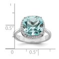 thumbnail image 3 of Auriga Fine Jewelry 925 Sterling Silver with 14K Rh-plated Light Blue Crystal CZ Halo Ring Size 6 for Women, 3 of 5