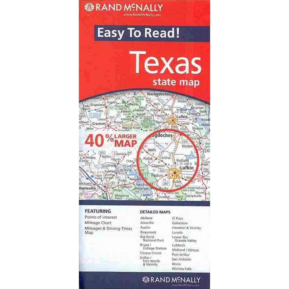 Rand mcnally easy to read! texas state map: 9780528882074 - Walmart.com