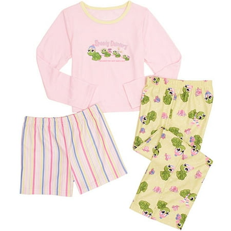 Girl Connection - Girl's Turtle Reindeer Three-Piece Pajama Set