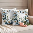 thumbnail image 2 of Spring White Daisy Wreath Pillow Covers 2 Pack Country Watercolor Floral Green Leaf Pillowcase Waterproof Outdoor Throw Pillow Cover for Patio Garden Square Cushion 20”x20”, 2 of 9