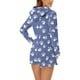 thumbnail image 5 of Mono cálido con capucha y orejas para mujer, estampado de manga larga, pantalones cortos, mono corto con cremallera, bolsillo, ropa de dormir, ropa de casa, tops de poliéster para mujer, 5 of 5