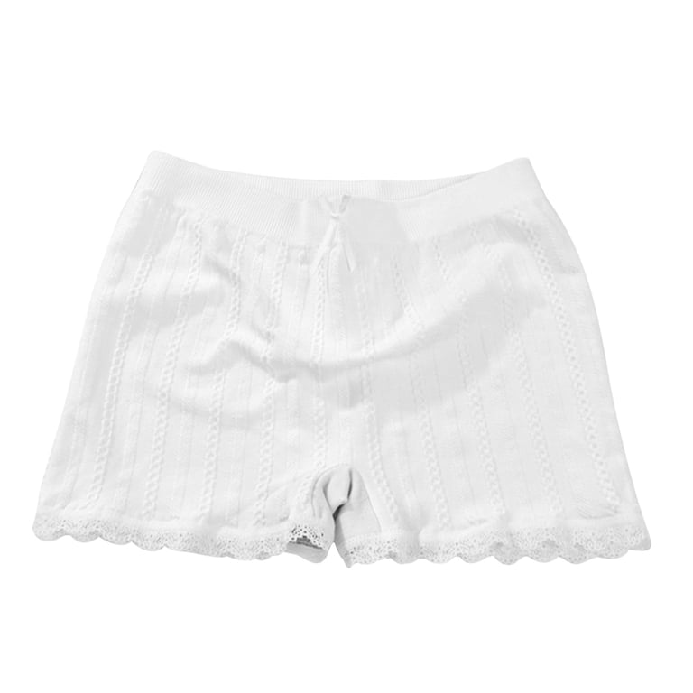 white booty shorts for under dress Whamvox Women Breathable Short Leggings Booty Underwear Shorts Boyshort Panty Under Skirt Shorts for Dress (White)