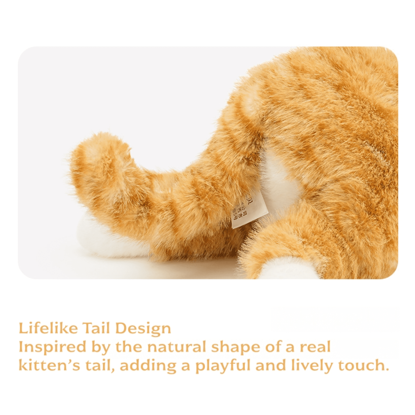 Lifelike Cat Plush Toy, Soft Stuffed Cat with Weighted Paws & Tail, Realistic Plush Animal Pillow Doll for Home Decoration and Comfort Gift
