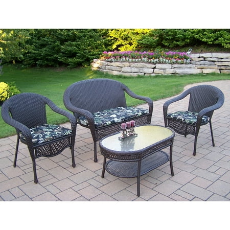 Oakland Living Elite All-Weather Wicker Conversation Set