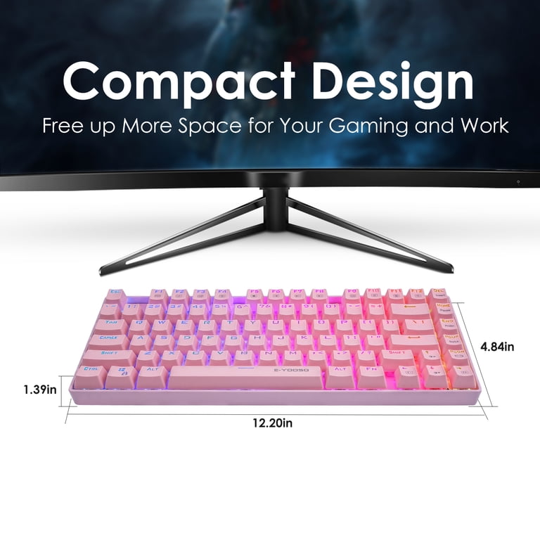 E-Yooso Z-88 RGB Mechanical Gaming Keyboard, Metal Panel, Red