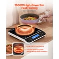 thumbnail image 2 of VEVOR Portable Induction Cooktop, 1500W Electric Induction Burner with 9 Temperature Settings, Countertop Induction Hot Plate with 4H Timer, 24H Reservation, Child Lock, Easy to Clean, for Cooking, 2 of 9