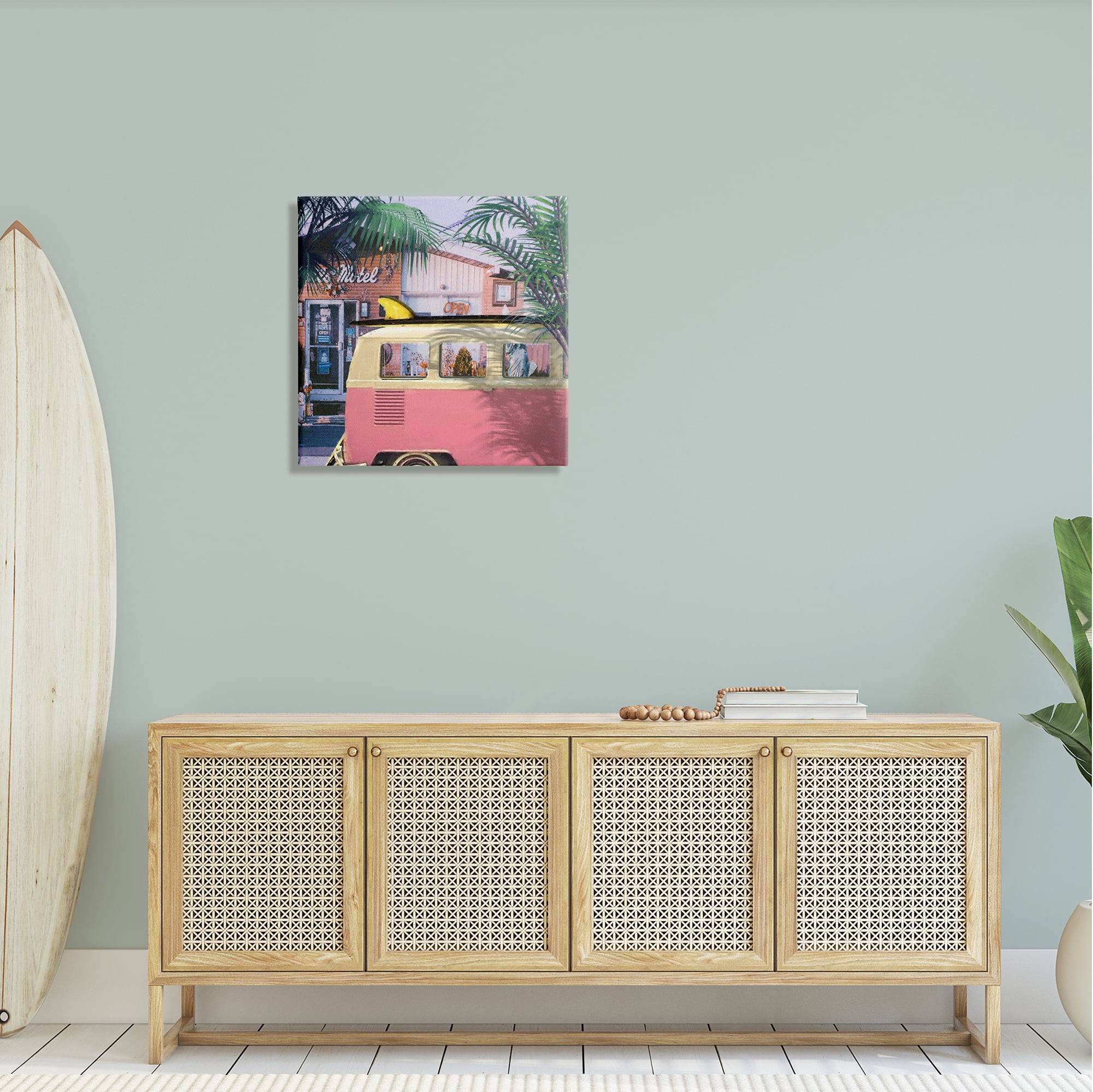 Stupell Retro Summer Palms Vacation Landscape Photography Gallery Wrapped Canvas Print Wall Art