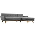 thumbnail image 3 of Modway Engage Mid-Century Modern Upholstered Right-Facing Sectional Sofa, Gray Fabric, 3 of 5