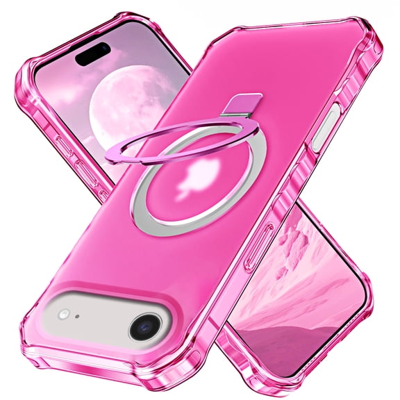 for iPhone Air Case, [Compatible with MagSafe][Anti-Yellowing][Military-Grade Protection] Shockproof Corner Enhanced Protection Magnetic Phone Case for iPhone Air,Rose