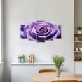 thumbnail image 3 of ZHONGYUTONG Purple Rose Canvas Wall Art 5 Pieces Blooming Flower Water Drops Painting Prints (8"x14"x2pcs 8"x18"x2pcs 8"x22"x1pcs), 3 of 6