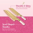 Paris Hilton 2 Piece Stainless Steel Santoku Knife Set, Jewel Handles ...