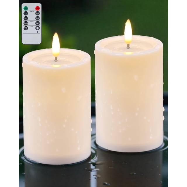 Velas LED sin llama impermeables para exterior Gmnee 7,5 x 10 cm