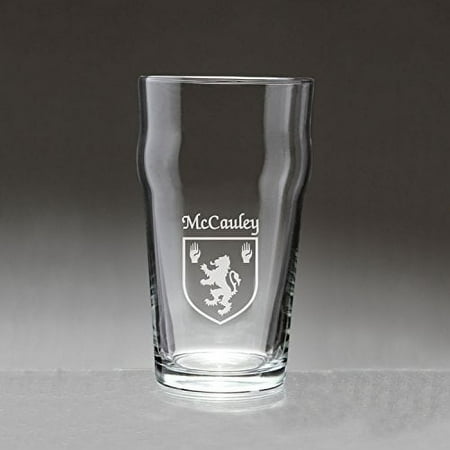 

McCauley Irish Coat of Arms Pub Glasses - Set of 4 (Sand Etched)