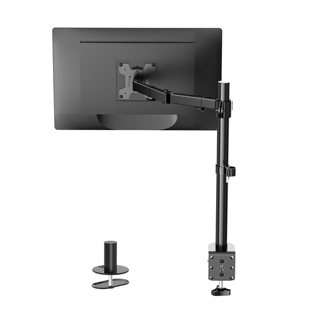 Soporte Monitor Individual WALI Negro Ajustable para Escritorio y VESA 75 & 100mm