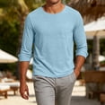 thumbnail image 3 of Guluxicc Men's Cotton Long Sleeve Shirts with Pocket Crew Neck Pullover Classic Fit T Shirts Summer Casual Outfits, 3 of 7