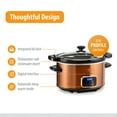 thumbnail image 3 of Toastmaster 4-Quart Digital Slow Cooker with Locking Lid, Copper, 3 of 7