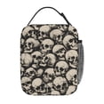 thumbnail image 3 of Skull Halloween Lunch Bag Reusable Thermal Lunch Box with Handle for Women and Men, 3 of 7