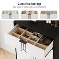 thumbnail image 6 of Modern Wooden 5 Drawer Dresser with Vintage Pattern Design, Tall Dresser for Closet, Chest Dresser with Deep Drawers for Bedroom, Living Room and Entryway, Black and White, 6 of 8