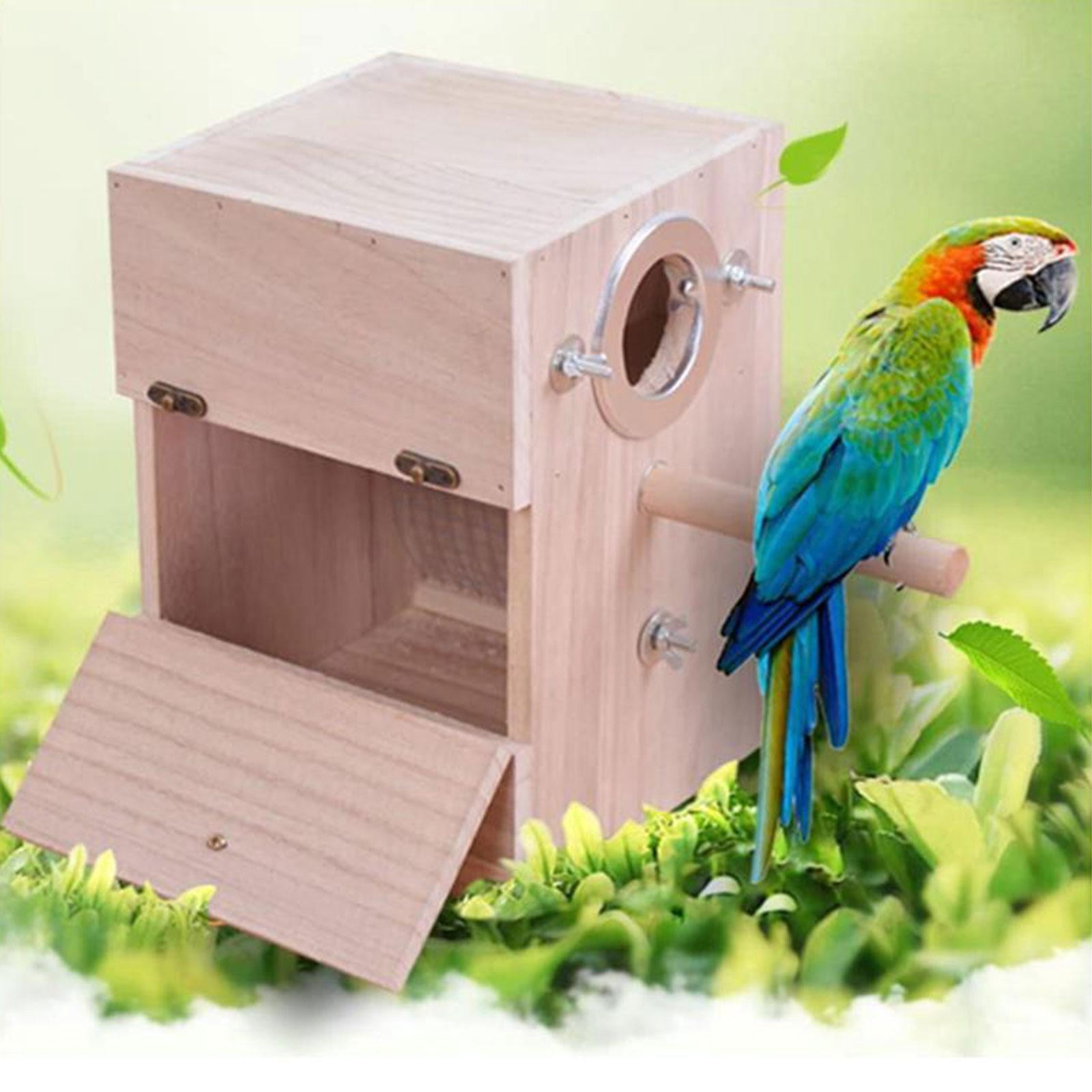 Parrot Breeding Box Bird House Parakeet Hatching Cage for Budgie Left Hanging