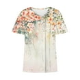 thumbnail image 5 of Fznquz Spring Women's Tops Short Sleeve Floral Shirt Dressy Formal Work Ladies Blouses, 5 of 5