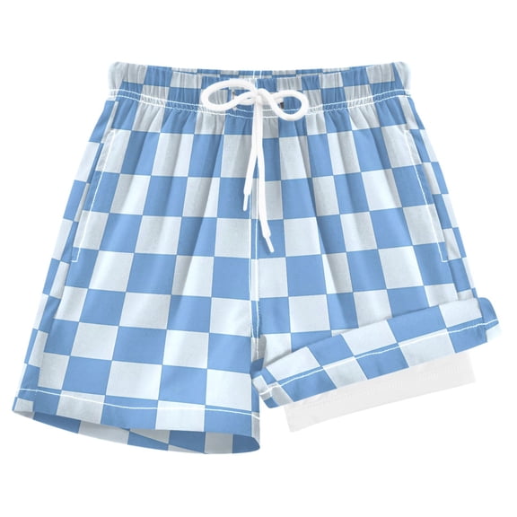 joogoo Checkered Grid-t7 Boys Swim Trunks Beach Swimsuit Shorts Boxer 8Y