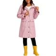 thumbnail image 7 of Zpanxa Womens Winter Jackets Long Hooded Waterproof Raincoat Striped Lined Lightweight Windbreaker Outdoor Jacket with Pockets Casual Travel, 7 of 7