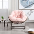 thumbnail image 3 of Outdoor Rattan Rocking Chair,Padded Cushion Rocker Recliner Chair Outdoor for Front Porch, Living Room, Patio, Garden, Pink, 3 of 7