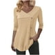 thumbnail image 3 of Blusa tipo túnica con cuello en V para mujer, manga larga, estampado geométrico, informal, de poliéster, con botones delanteros, para el hogar o la oficina, sopatenor, 3 of 9