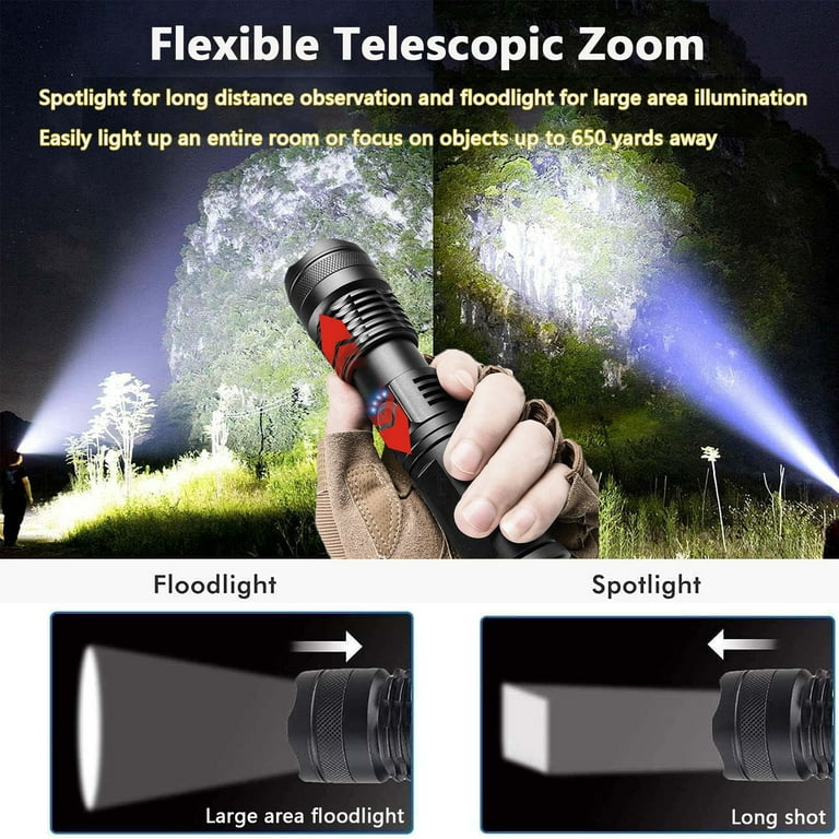 DXIMRX 120000 Lumens Rechargeable Flashlight, Super Bright LED, Zoomable, Waterproof, 5 Modes - Walmart.com DXIMRX 120000 Lumens Rechargeable Flashlight, Super Bright LED, Zoomable, Waterproof, 5 Modes - Walmart.com